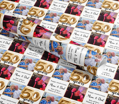 Personalised Anniversary Wrapping Paper, Gift Wrap, Your Names, Birthday, Balloons, Customised, Engagement, Couples, Valentines, Weddings