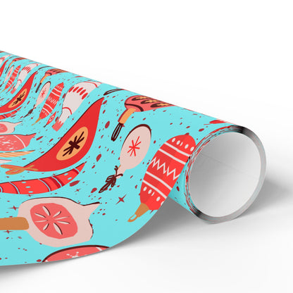 Blue Christmas Ornament Gift Wrapping Papers - Custom Holiday Gift Wrap -