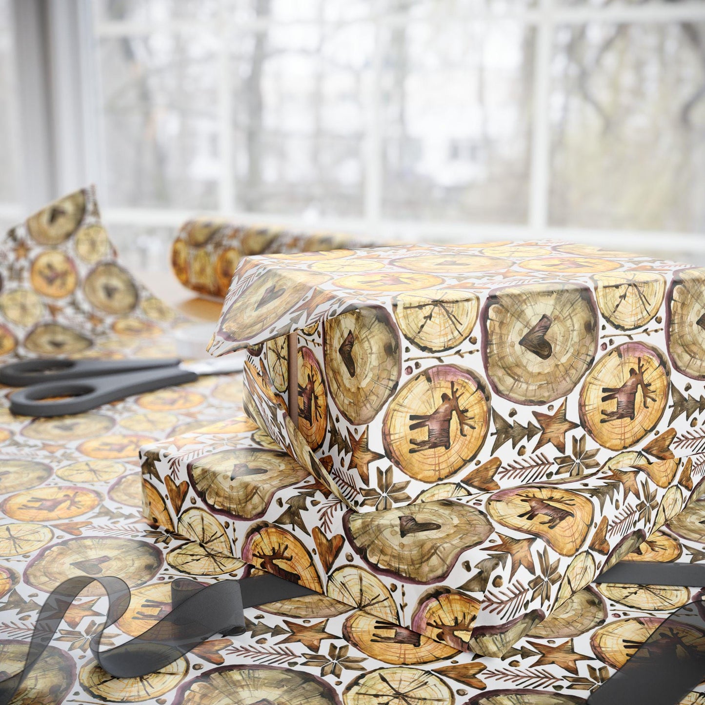 Rustic Wrapping Paper Wood - Boho Wood Mens Gift Wrap Paper - Rustic Christmas