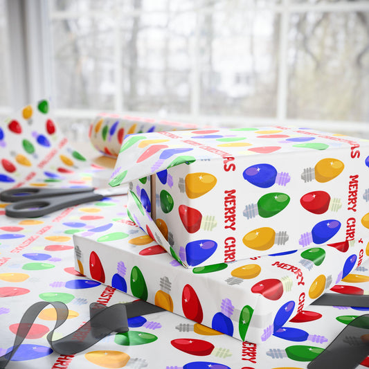 Christmas  Light Gift Wrapping Papers | Christmas Light Holiday Gift Wrap