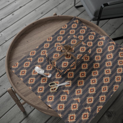 Vintage Western Gift Wrap Papers - Vintage Western Print Wrapping Paper - Unique Aztec Gift Paper