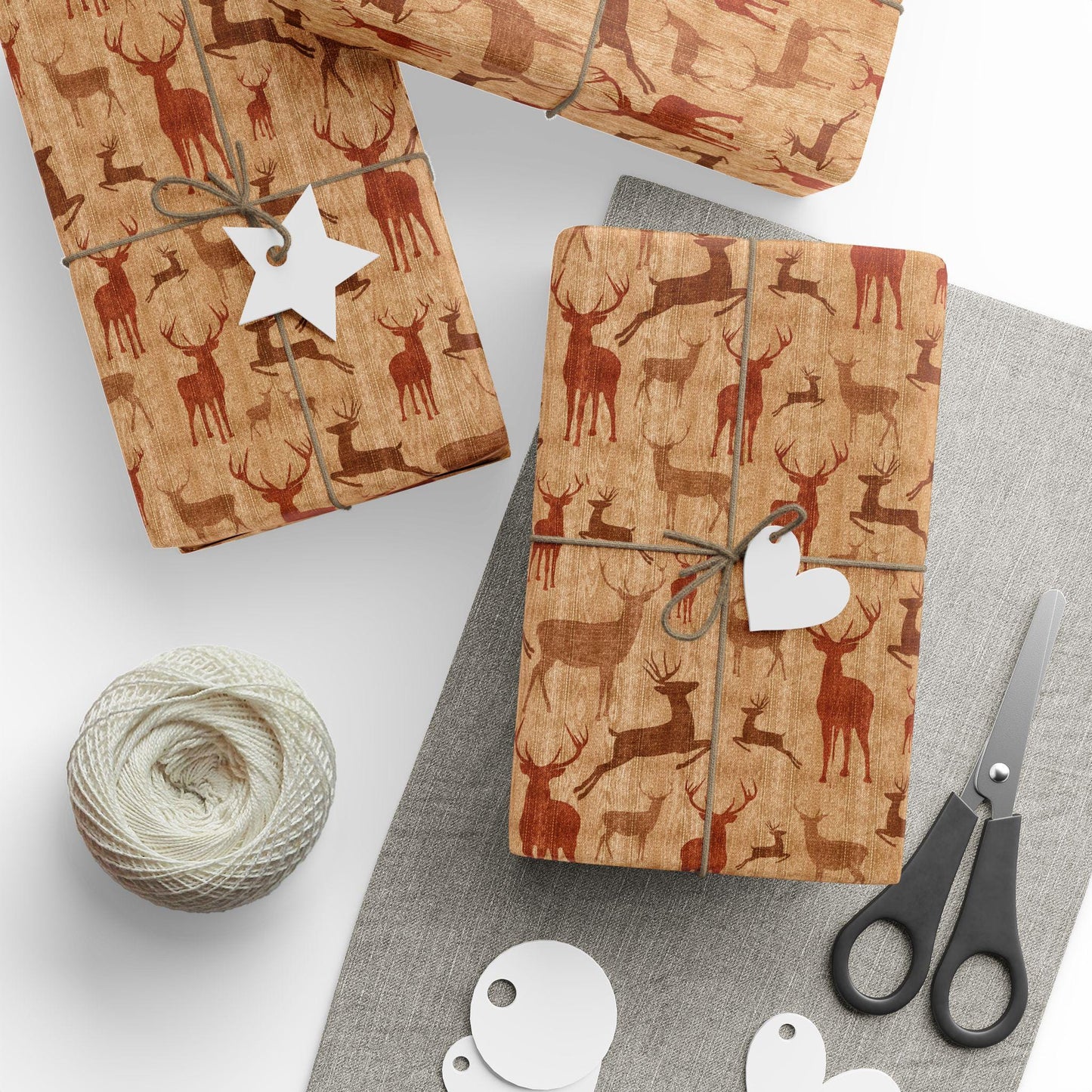 Rustic Deer Holiday Gift Wrapping Paper - Rustic Deer Design, Masculine and Country Gift Wrap
