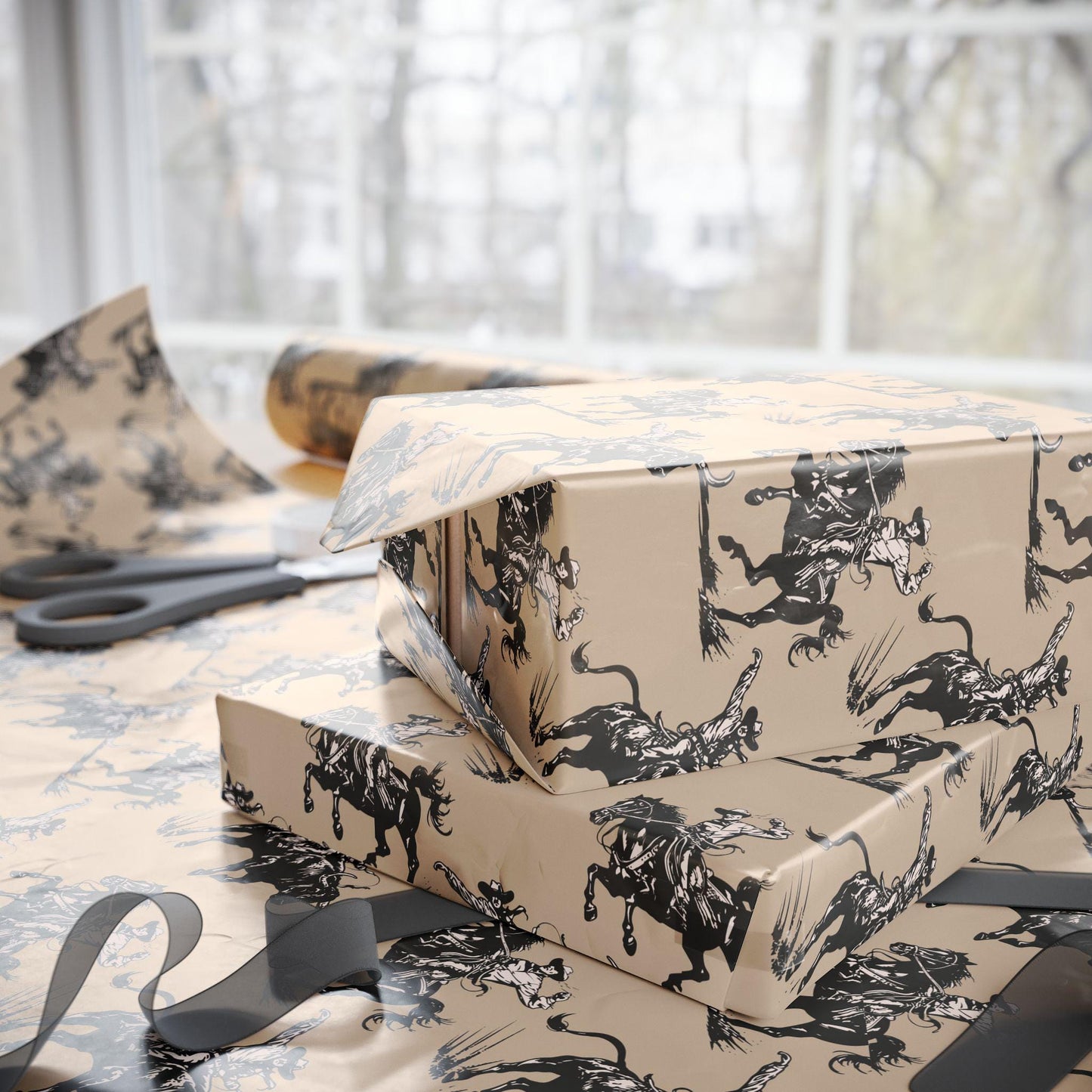 Vintage Western Gift Wrap Papers - Vintage Western Print - Retro Classic Country Western Print