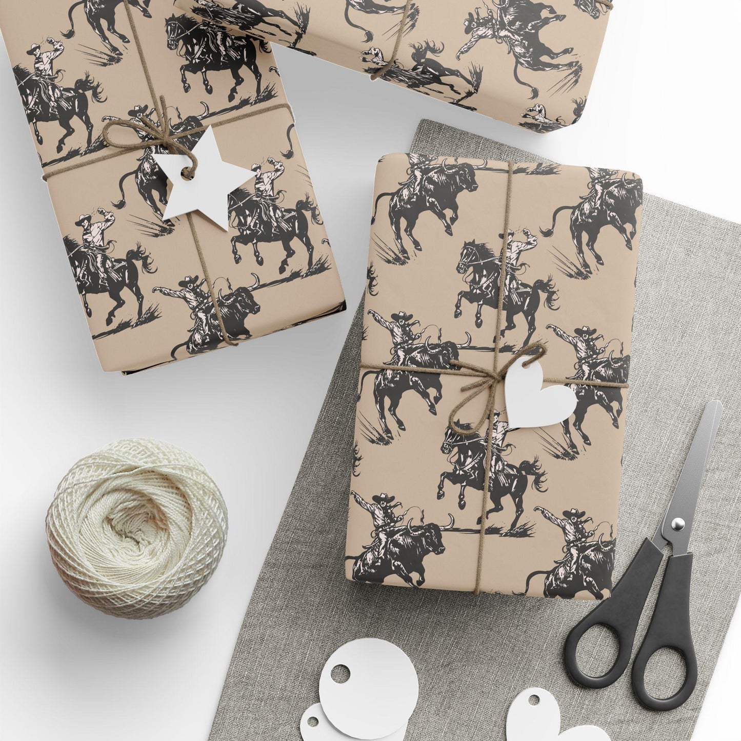 Vintage Western Gift Wrap Papers - Vintage Western Print - Retro Classic Country Western Print