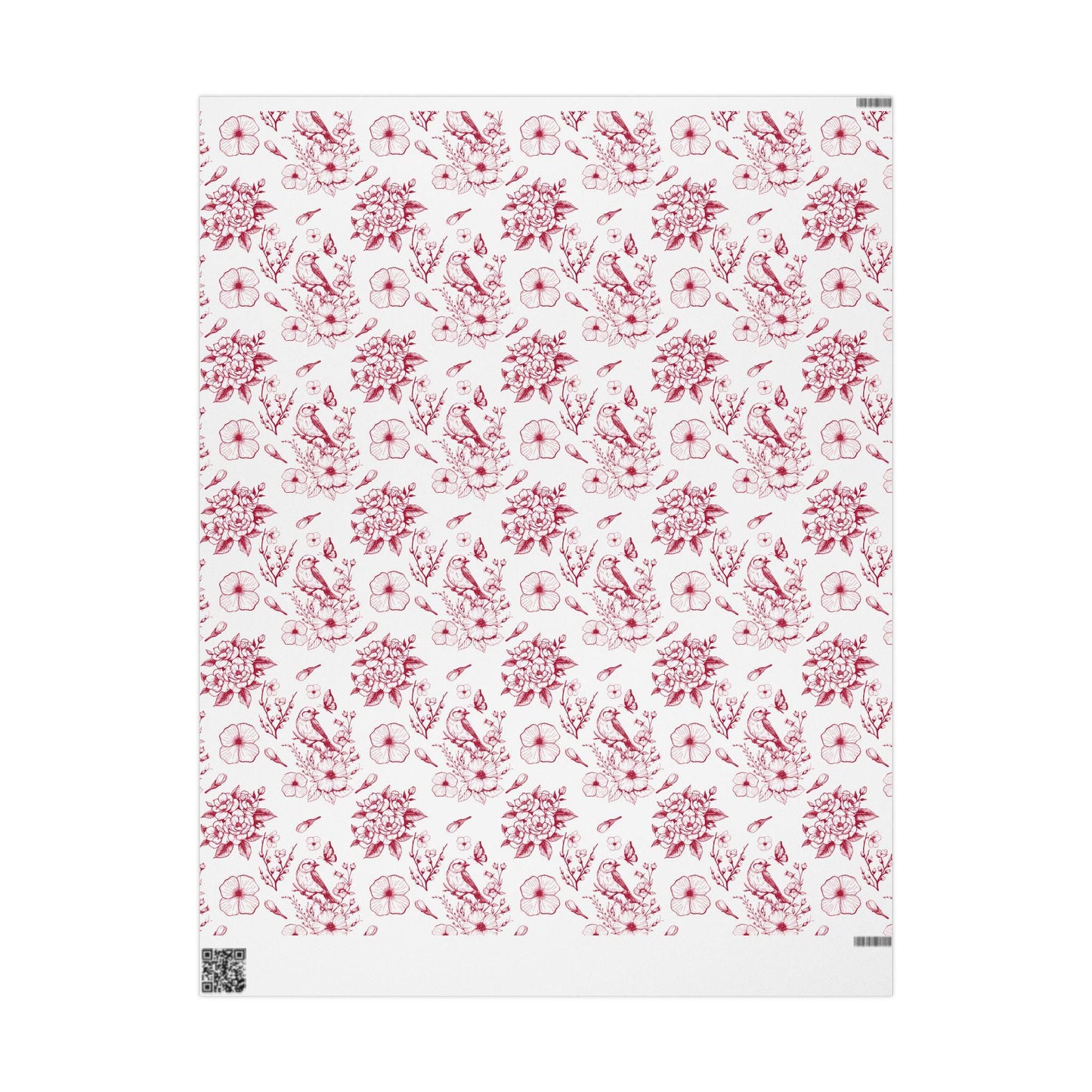 Red Bird Toile Holiday Gift Wrapping Papers - Christmas Toile Holiday Gift Wrap Red