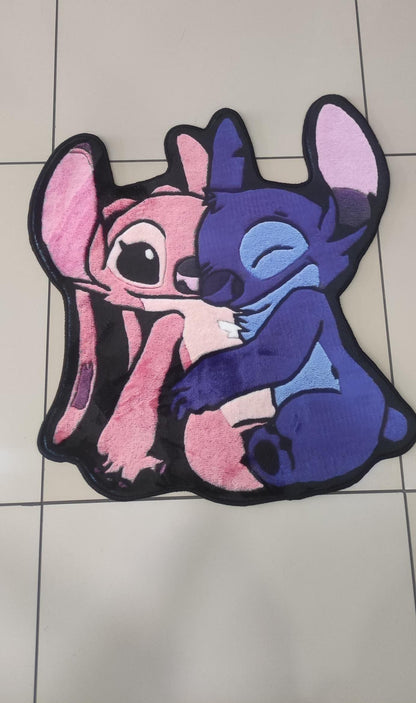 Angel and stitch love,Anime fans and Gamers,Lilo and Stitch Valentines Day Rug home decoration, Carpet gift, birthday, Stitch rug,Custom rug