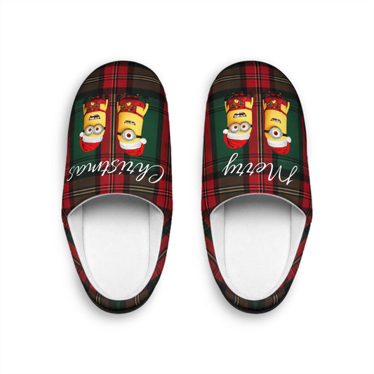Men's Indoor Slippers, Minions, Merry Christmas