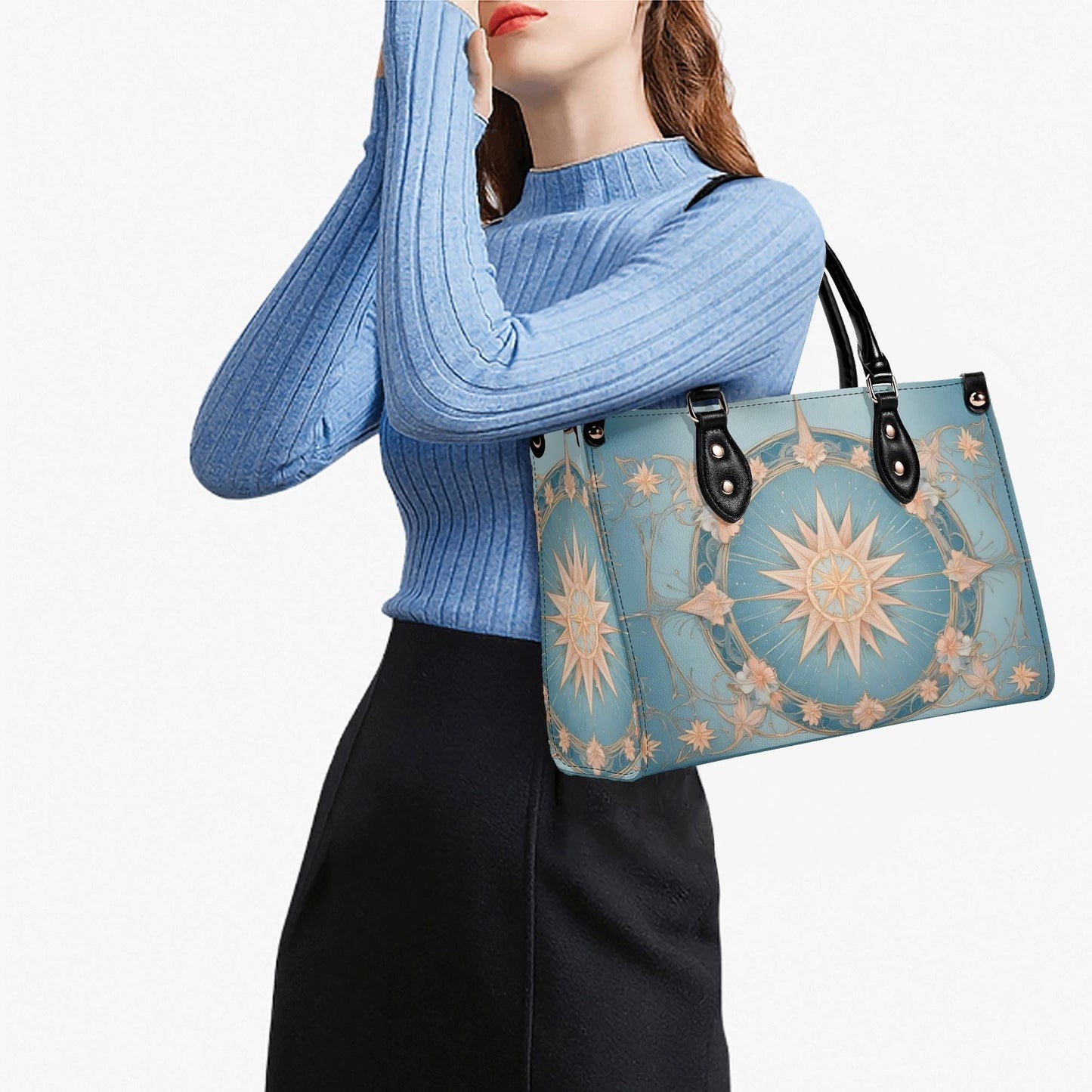 Star Design Crossbody Bag - Vegan Leather Designer Purse, Unique Gift for Women