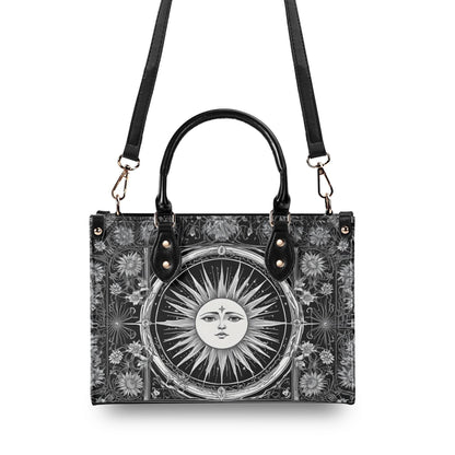 Black White Sun Tarot Inspired Designer Bag Cute Crossbody Bag Unique Purse Cute Purse, Luxury Bag Vegan Leather Bags Printed Designer Bag