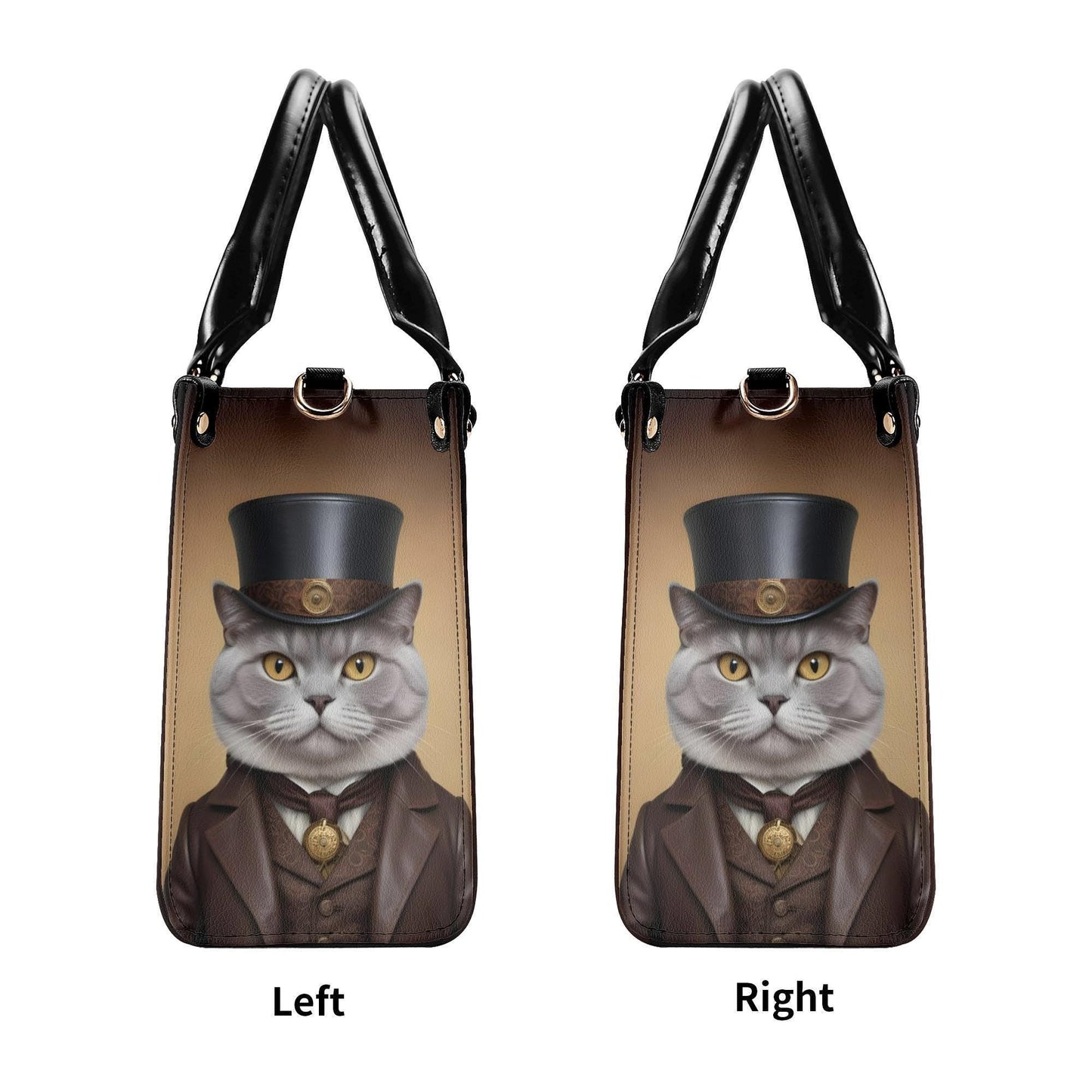 Victorian Gentleman Cat Crossbody Bag - Luxury Vegan Leather Purse, Unique Gift for Cat Lovers