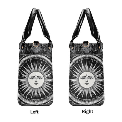 Black White Sun Tarot Inspired Designer Bag Cute Crossbody Bag Unique Purse Cute Purse, Luxury Bag Vegan Leather Bags Printed Designer Bag