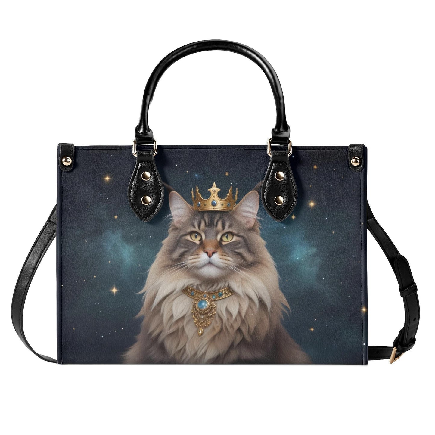 Celestial Monarch Cat Crossbody Bag - Mystical Designer Purse, Luxury Gift for Women