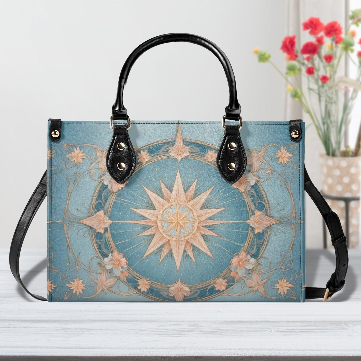 Star Design Crossbody Bag - Vegan Leather Designer Purse, Unique Gift for Women