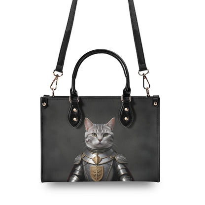 Knighted Templar Cat Bag Cute Crossbody Bag Unique Purse Cute Purse, Luxury Bag Vegan Leather Bags Printed Designer Bag
