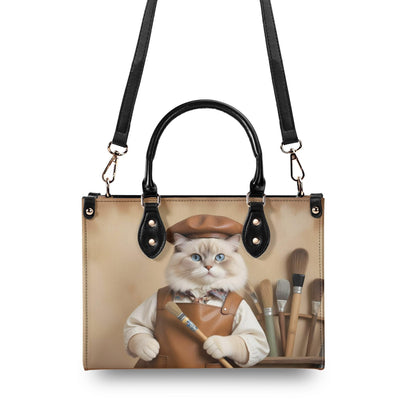 Florentine Artisan Cat Crossbody Bag - Unique Designer Purse, Vegan Leather Gift for Women