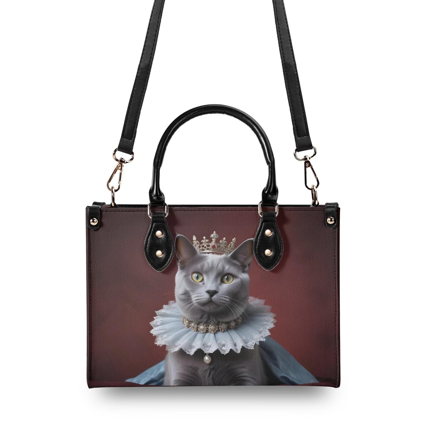 Russian Blue Cat Bag Cute Crossbody Bag Unique Purse Cute Purse, Luxury Bag Vegan Leather Bags Printed Designer Bag