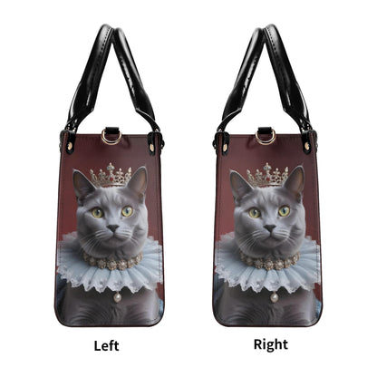 Russian Blue Cat Bag Cute Crossbody Bag Unique Purse Cute Purse, Luxury Bag Vegan Leather Bags Printed Designer Bag