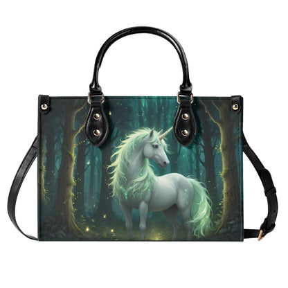 Forest Guardian Unicorn Crossbody Bag - Mystical Vegan Leather Designer Purse, Unique Gift for Women