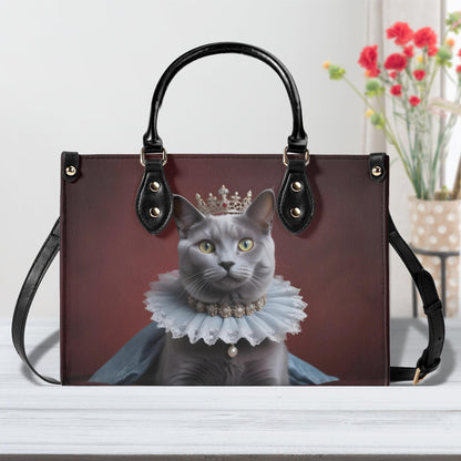 Russian Blue Cat Bag Cute Crossbody Bag Unique Purse Cute Purse, Luxury Bag Vegan Leather Bags Printed Designer Bag