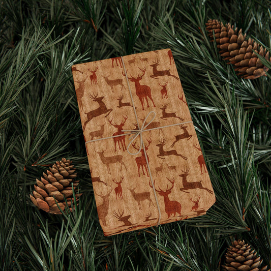 Rustic Deer Holiday Gift Wrapping Paper - Rustic Deer Design, Masculine and Country Gift Wrap