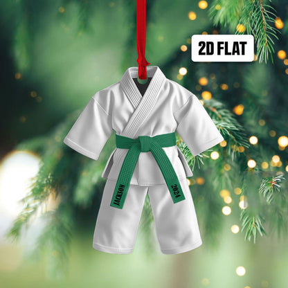 Personalized Black Belt Karate Taekwondo 2D Flat Ornament, Custom Ornament, Martial Arts Gift, Karate Gift, Sports Ornament Gift for Him,Her