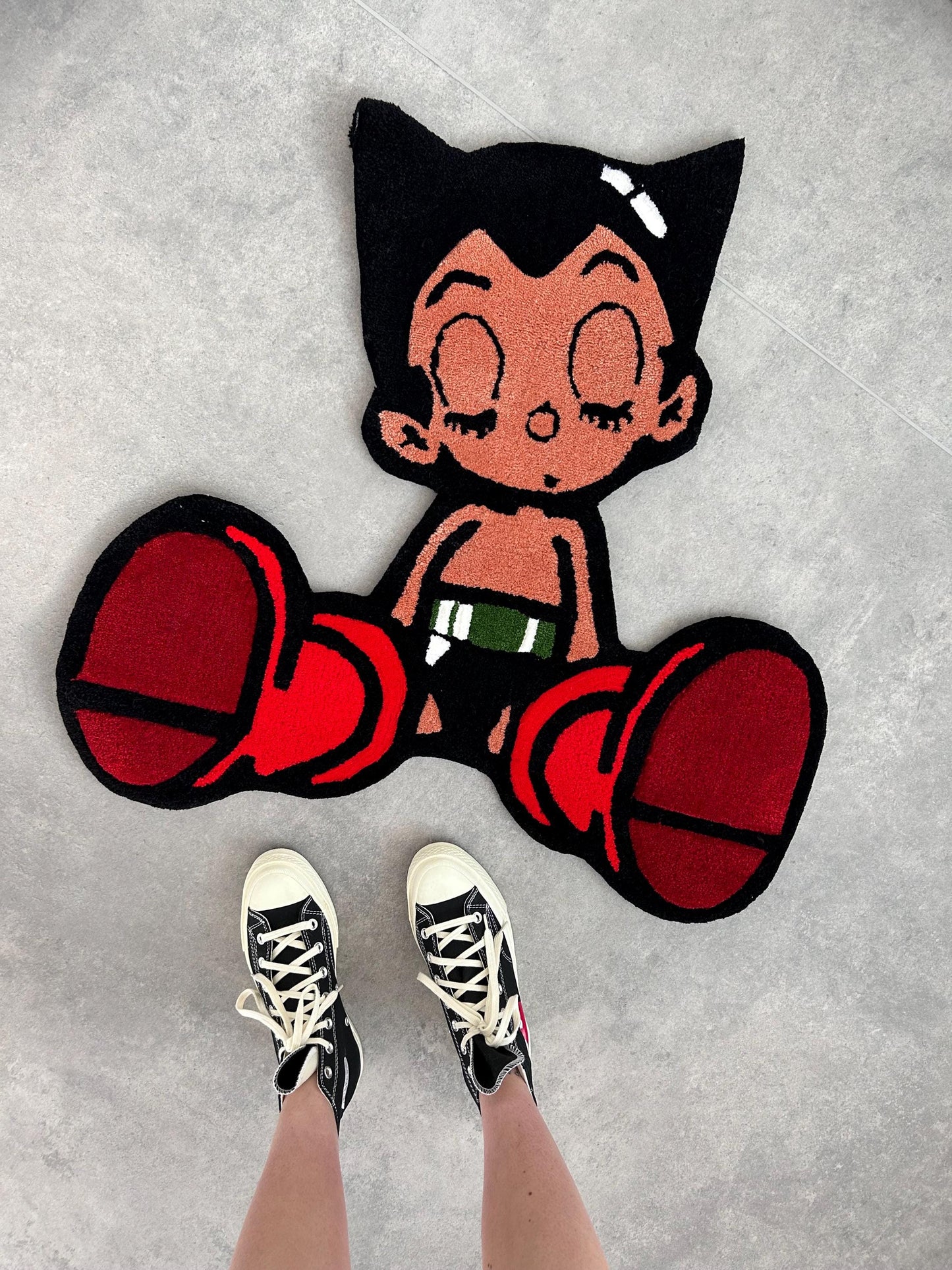 Astro Boy Rug: Handmade Anime Character Home Decor