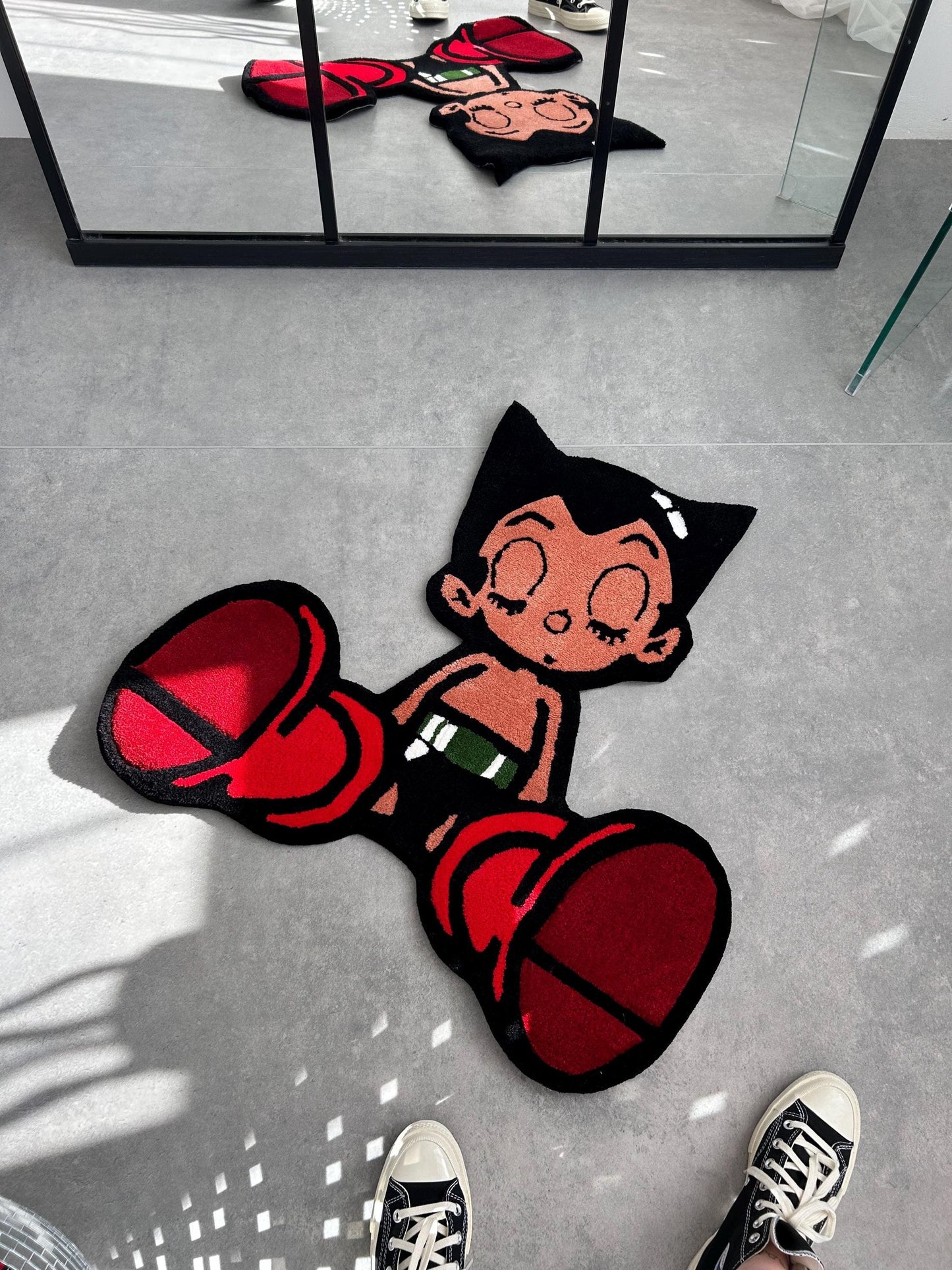 Astro Boy Rug: Handmade Anime Character Home Decor