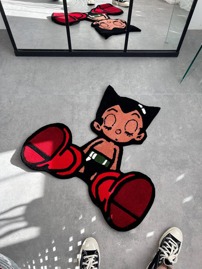 Astro Boy Rug: Handmade Anime Character Home Decor