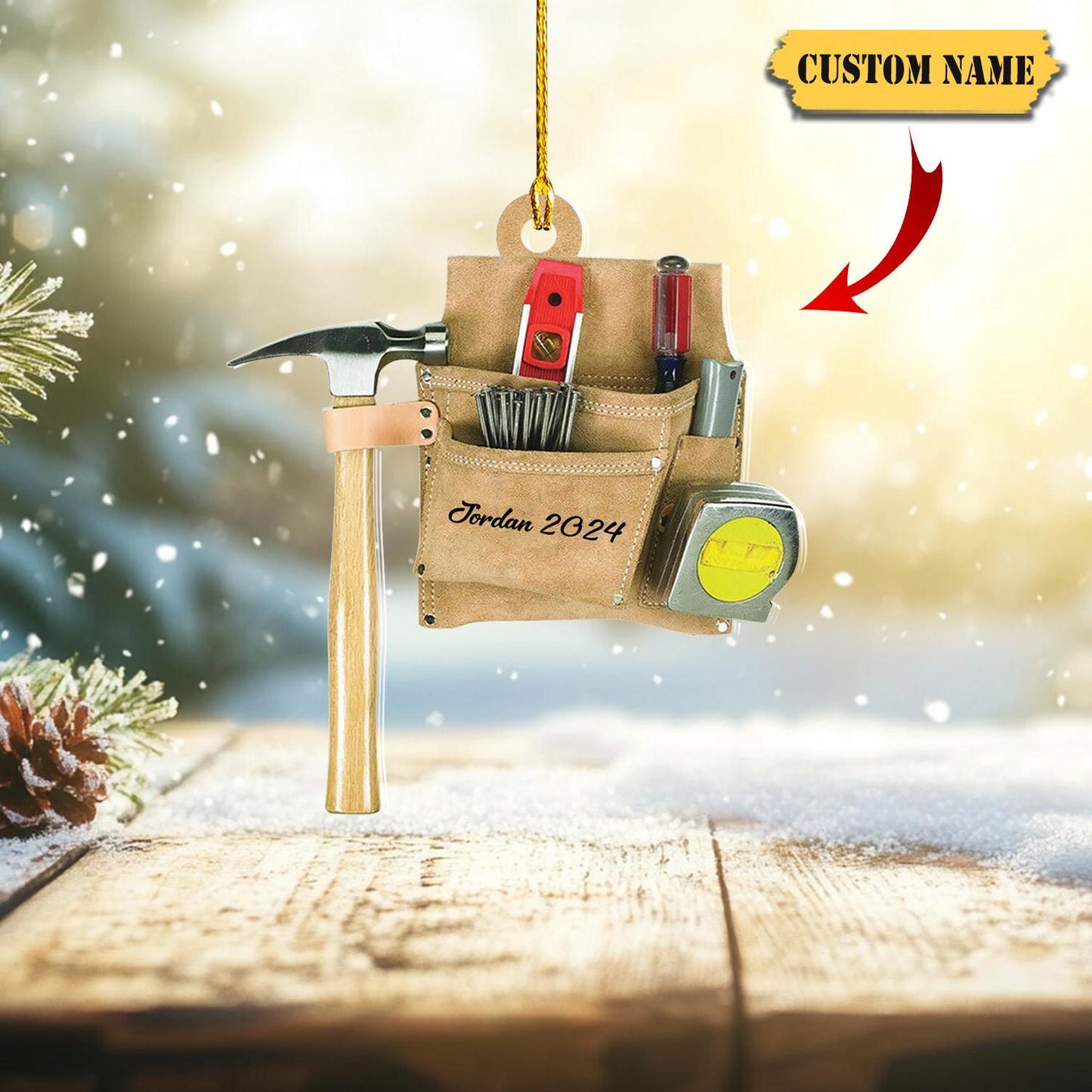 Tools Personalized Christmas Acrylic Ornament, Personalized Tool Chest Christmas Ornament, Contractor Ornament, Tool Box Ornament