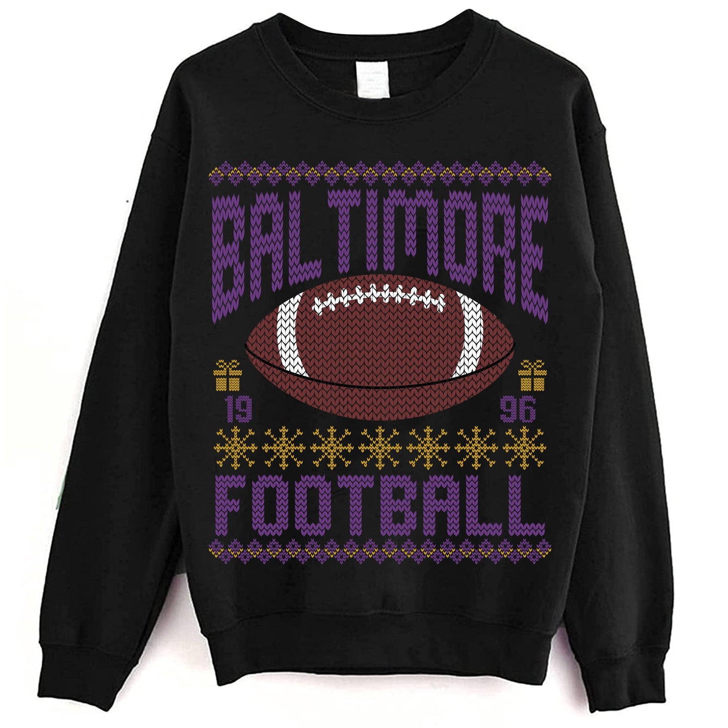 Baltimore Ugly Christmas Sweatshirt, Football Shirt, Christmas Gift Tee, Festive Football Crewneck, Holiday Winter, Baltimore Football Fan
