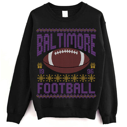 Baltimore Ugly Christmas Sweatshirt, Football Shirt, Christmas Gift Tee, Festive Football Crewneck, Holiday Winter, Baltimore Football Fan