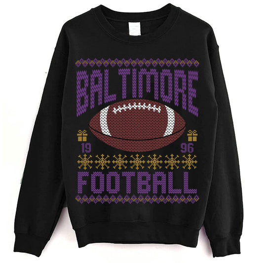Baltimore Ugly Christmas Sweatshirt, Football Shirt, Christmas Gift Tee, Festive Football Crewneck, Holiday Winter, Baltimore Football Fan