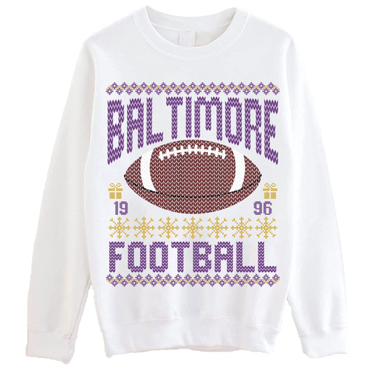 Baltimore Ugly Christmas Sweatshirt, Football Shirt, Christmas Gift Tee, Festive Football Crewneck, Holiday Winter, Baltimore Football Fan