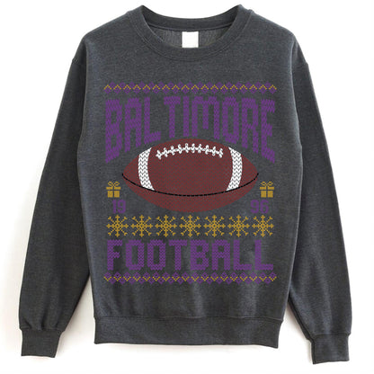 Baltimore Ugly Christmas Sweatshirt, Football Shirt, Christmas Gift Tee, Festive Football Crewneck, Holiday Winter, Baltimore Football Fan