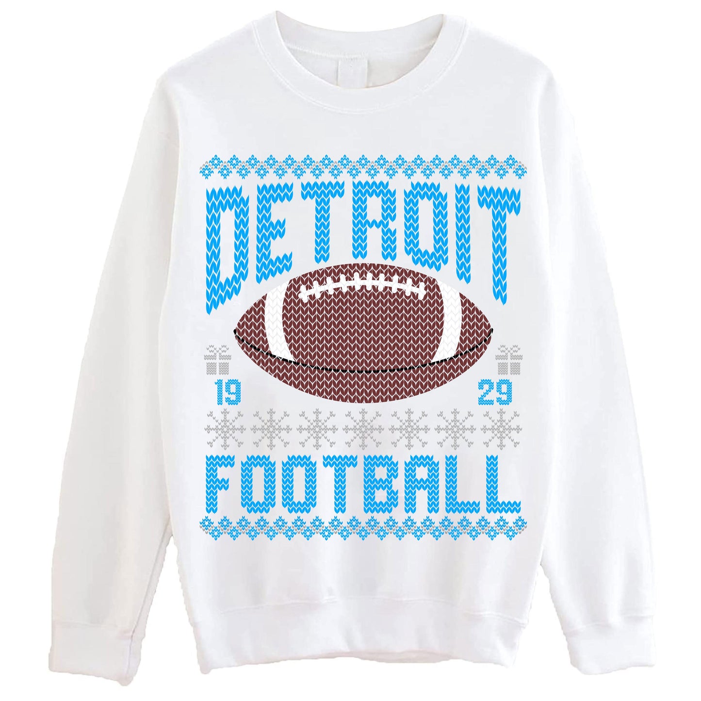 Detroit Ugly Christmas Sweatshirt, Football Shirt, Christmas Gift Tee, Festive Football Crewneck, Holiday Winter, Detroit Football Fan