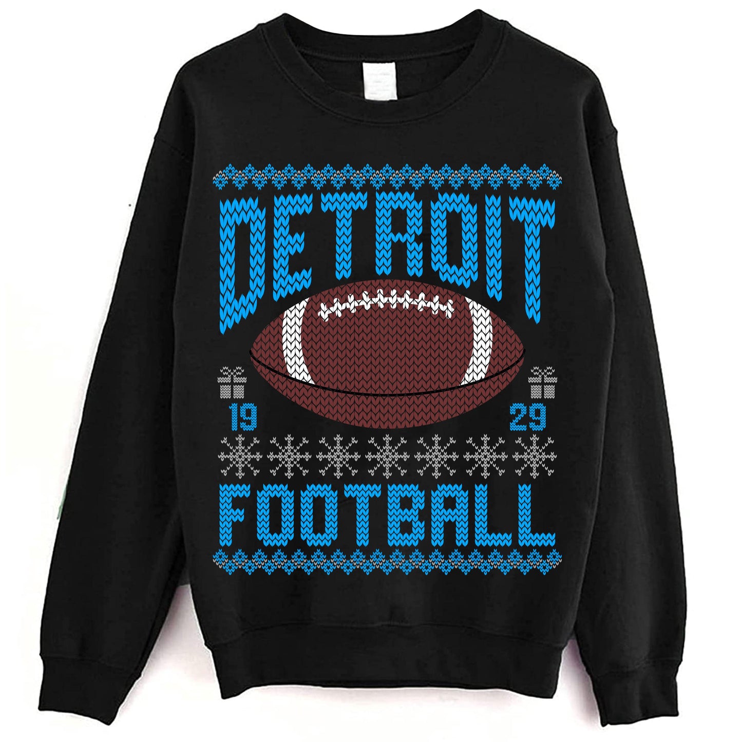 Detroit Ugly Christmas Sweatshirt, Football Shirt, Christmas Gift Tee, Festive Football Crewneck, Holiday Winter, Detroit Football Fan