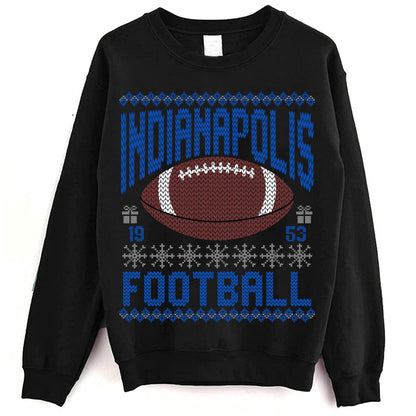 Indianapolis Ugly Christmas Sweatshirt, Football Shirt, Christmas Gift Tee, Festive Football Crewneck, Holiday Winter, Indianapolis Football