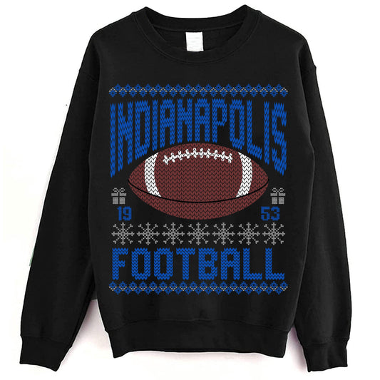 Indianapolis Ugly Christmas Sweatshirt, Football Shirt, Christmas Gift Tee, Festive Football Crewneck, Holiday Winter, Indianapolis Football