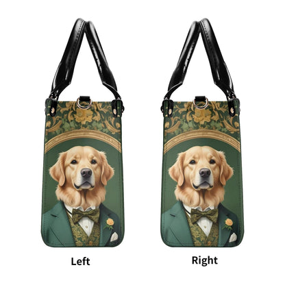 Golden Retriever in Gentleman’s Suit Crossbody Bag - Unique Vegan Leather Purse, Luxury Gift for Dog Lovers