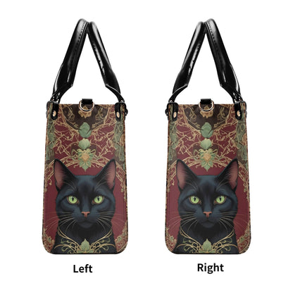 Elegant Black Cat Bag Cute Crossbody Bag Unique Purse Cute Purse, Luxury Bag Vegan Leather Bags Printed Designer Bag