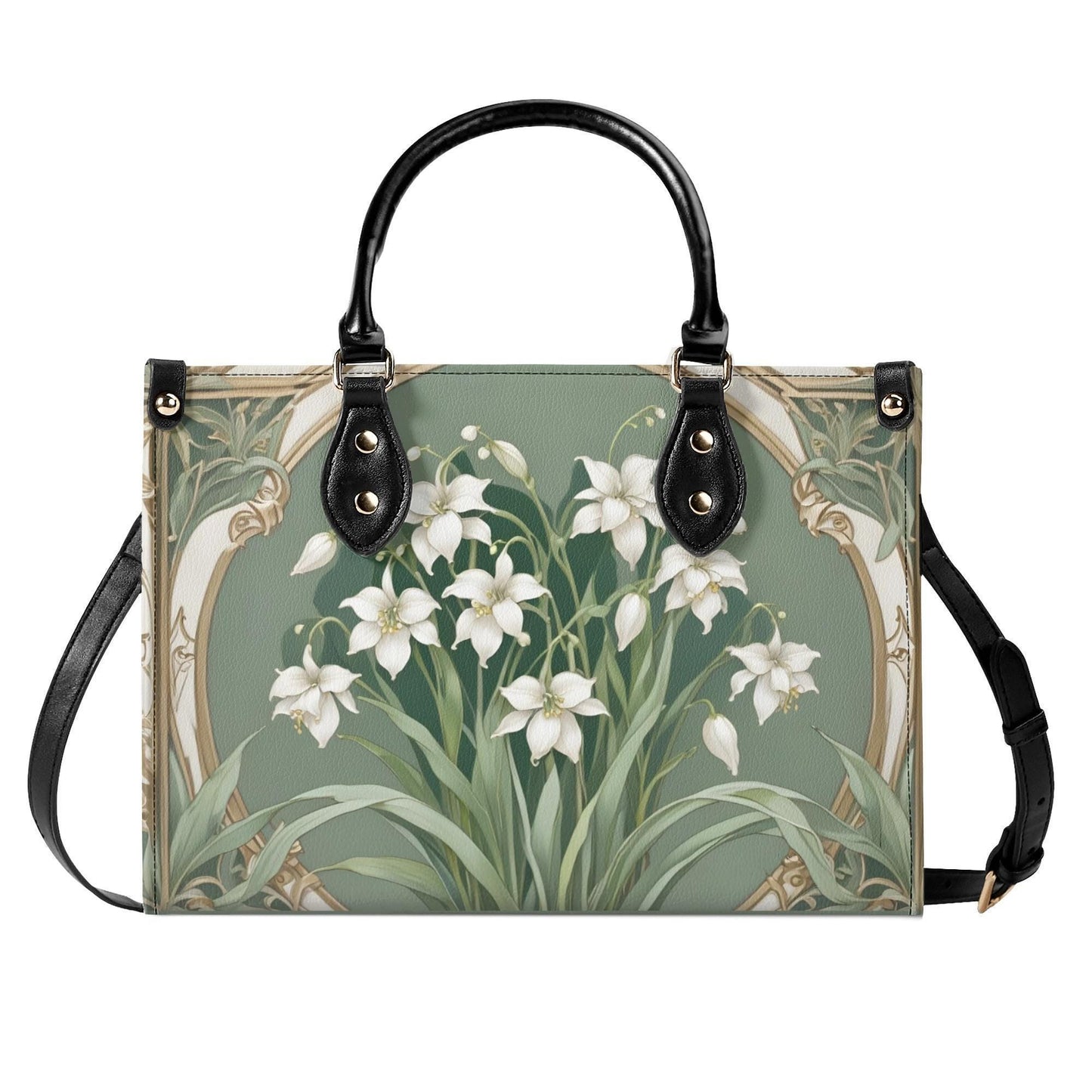 Lily of the Valley Crossbody Bag - Floral Vegan Leather Designer Purse, Unique Gift for Women