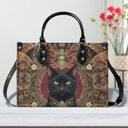 Elegant Black Cat Bag Cute Crossbody Bag Unique Purse Cute Purse, Luxury Bag Vegan Leather Bags Printed Designer Bag