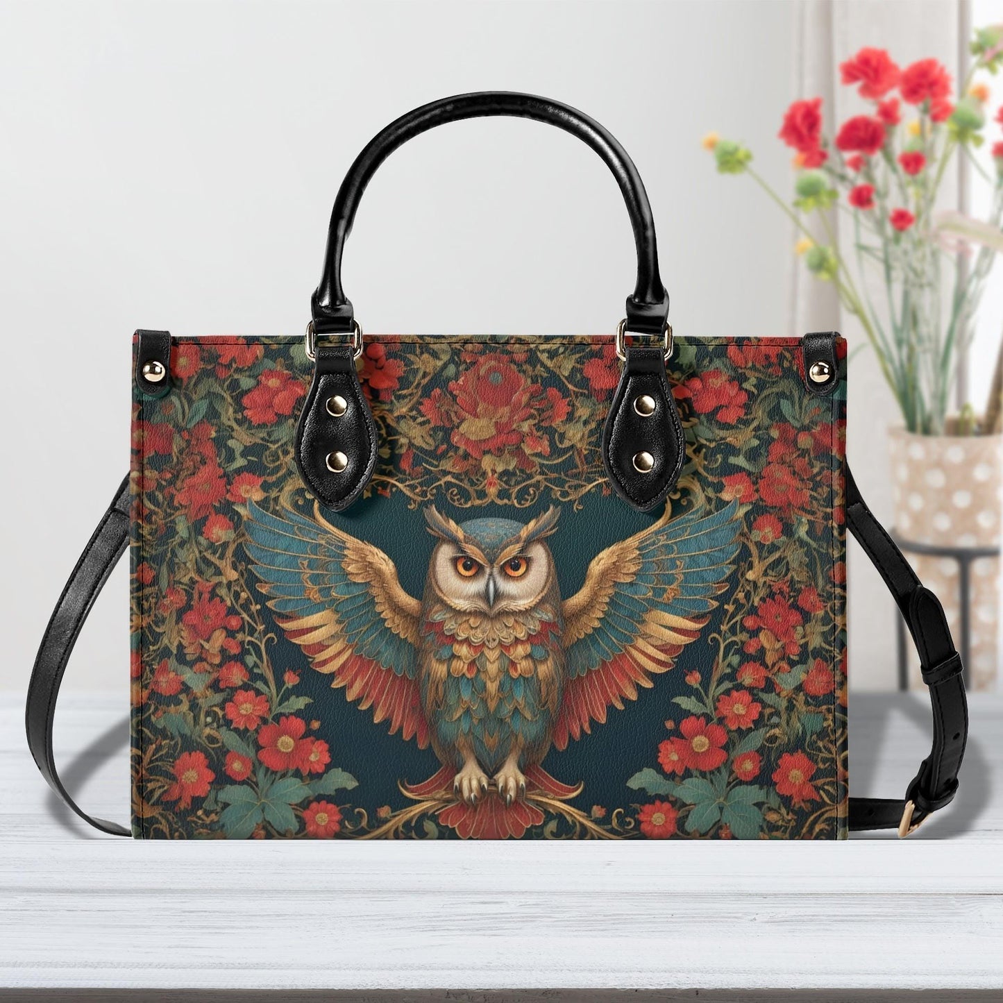Regal Owl Bag Cute Crossbody Bag Unique Purse Cute Purse, Luxury Bag Vegan Leather Bags Printed Designer Bag