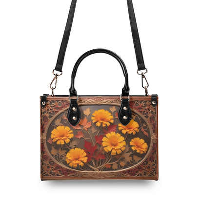 Autumn Maple Leaves Crossbody Bag - Nature-Inspired Vegan Leather Purse, Unique Gift for Women