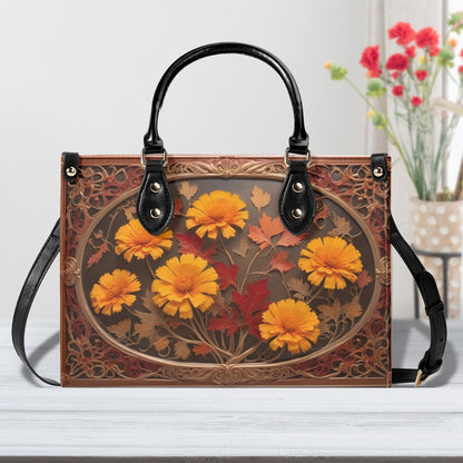 Autumn Maple Leaves Crossbody Bag - Nature-Inspired Vegan Leather Purse, Unique Gift for Women