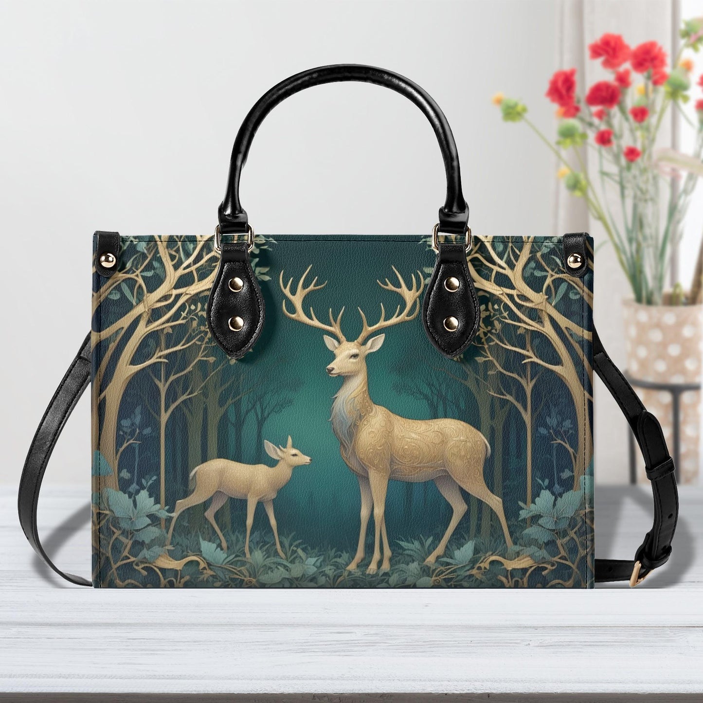 Elegant Deer Bag Cute Crossbody Bag Unique Purse Cute Purse, Luxury Bag Vegan Leather Bags Printed Designer Bag