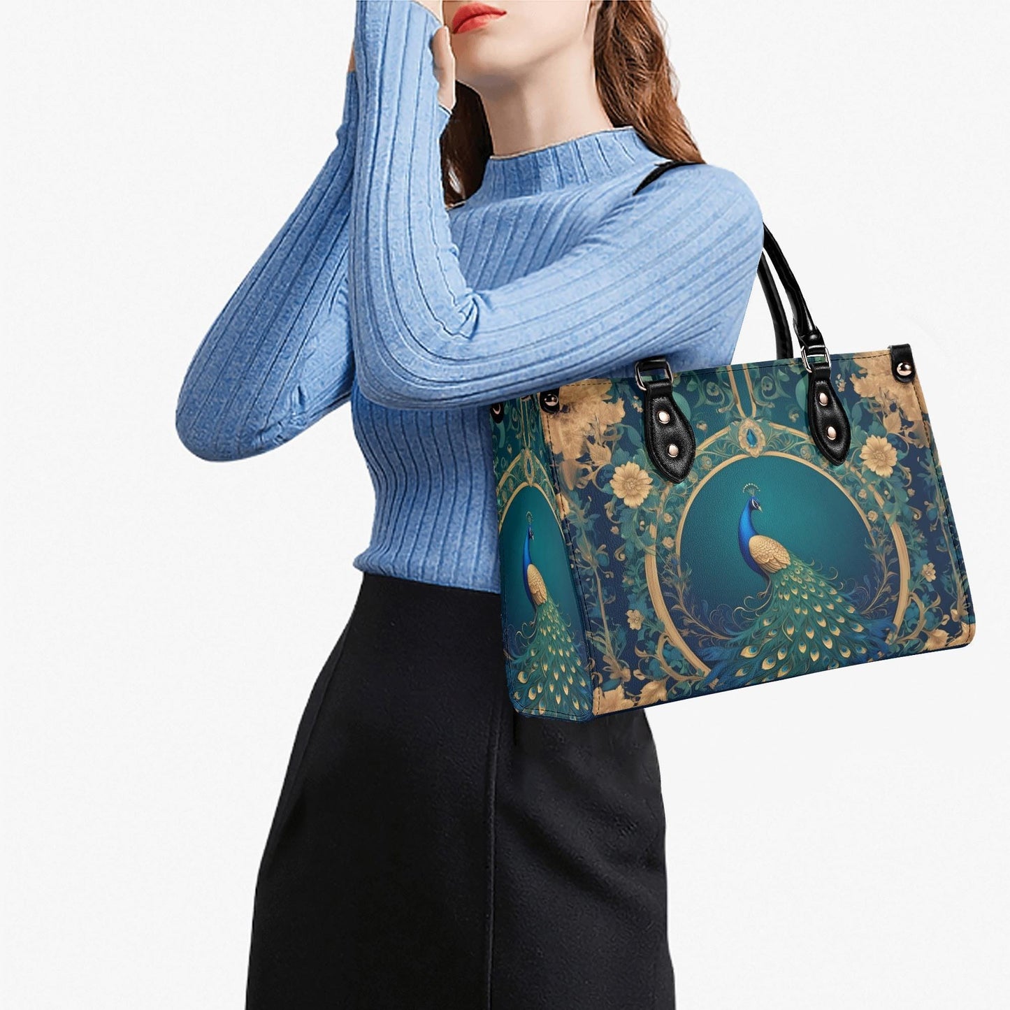 Royal Peacock Bag Cute Crossbody Bag Unique Purse Cute Purse, Luxury Bag Vegan Leather Bags Printed Designer Bag