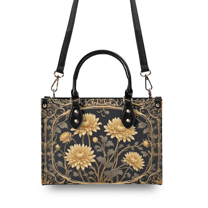 Golden Chrysanthemums Bag Cute Crossbody Bag Unique Purse Cute Purse, Luxury Bag Vegan Leather Bags Printed Designer Bag