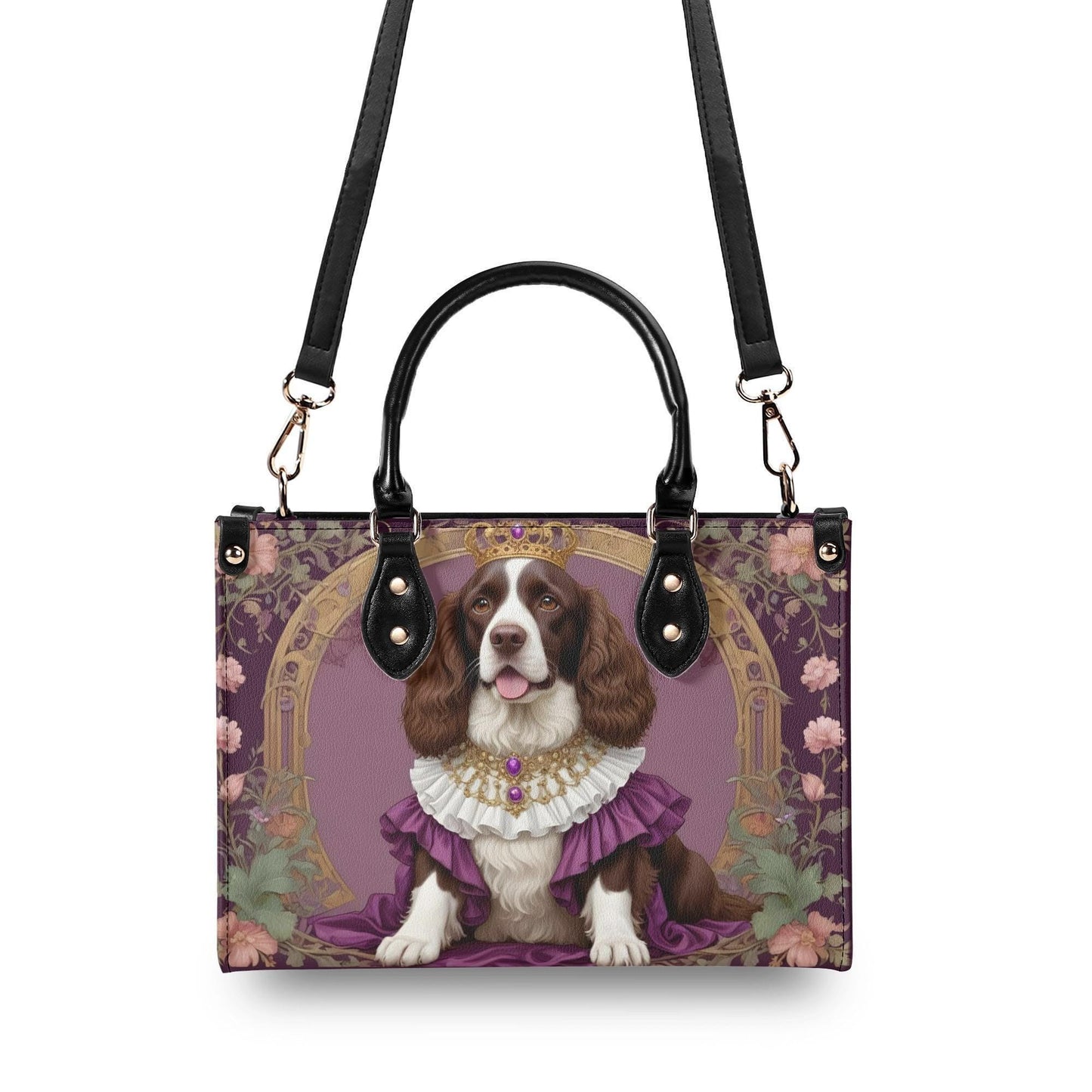 Spaniel- Art Nouveau Royal Dog Portrait Bag Cute Crossbody Bag Unique Purse Cute Purse, Luxury Bag Vegan Leather Bags Printed Designer Bag