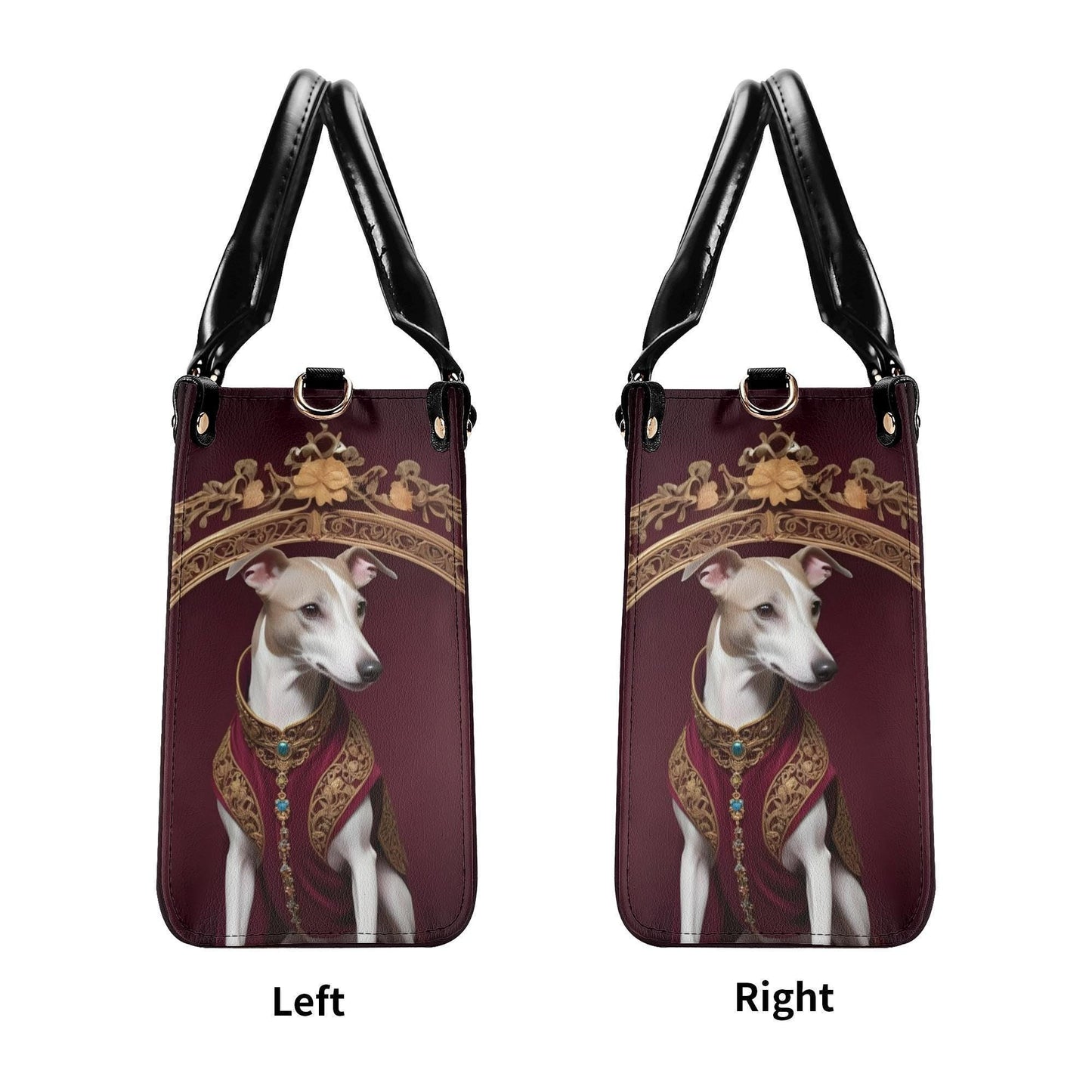 Whippet Art Nouveau Crossbody Bag - Unique Vegan Leather Purse, Luxury Dog Lover Gift